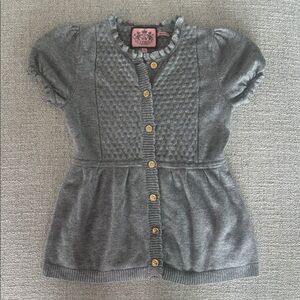 Juicy Couture Y2K Gray Babydoll knit Sweater Top Wool and Cashmere - size S